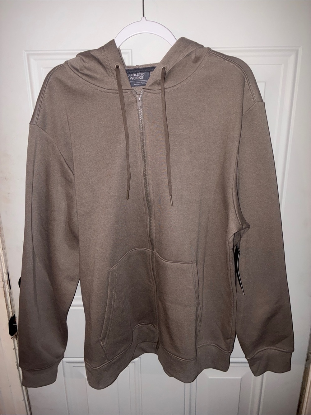 Athletic Works Men's Full-Zip Hoodie - Taupe Brown